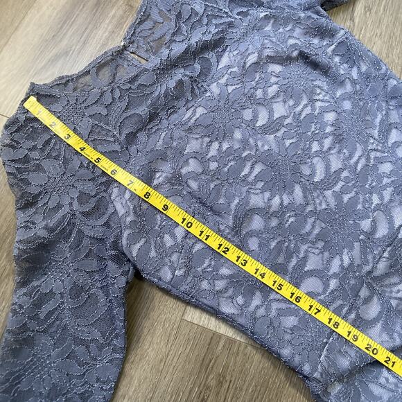 Sangria Fit & Flare Dress Women Sz 12 Gray Lace Overlay Wedding - Picture 5 of 11